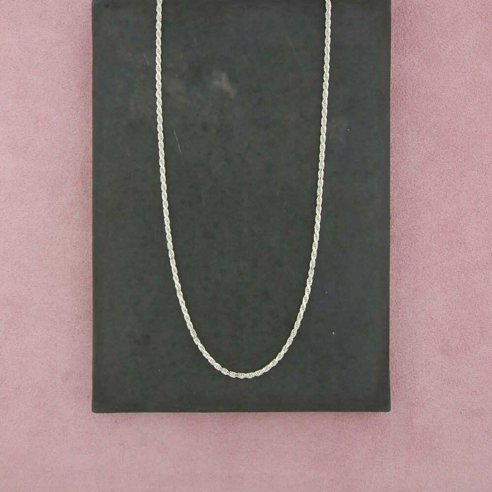 sterling silver italian 3mm rope chain necklace size 23.75in